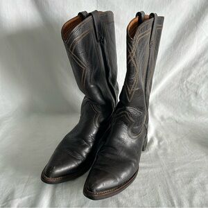 Men’s Texas Cowboy Western Boots Brown Leather Nitrene Soles Made in USA Sz 10B